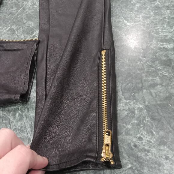 Buffalo David Bitton Women's Ankle Zip Mid Rise Skinny Faux Leather Pants 28 EUC - Picture 2 of 12